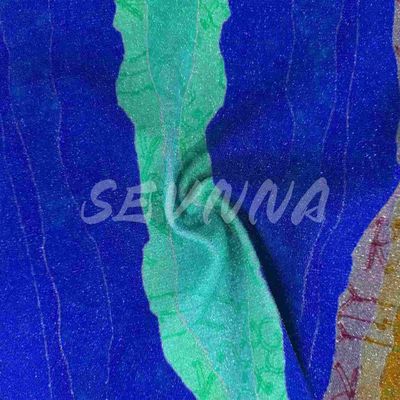 Tecido de malha Jacquard ecológico com acabamento metálico