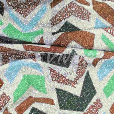 Tecido de malha dupla de alta densidade 70% Poli reciclado 20% Metallic 10% EL E Jacquard