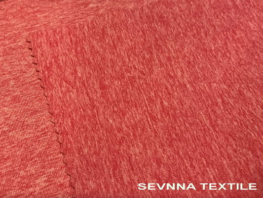 O cinza feito malha Cationic de Heather da tela do desgaste da ioga do jérsei colore o Spandex do poliéster