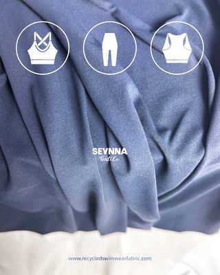 230gsm 77%Nylon de Base Biológica + 23%Elastano Preto Tecido de Nylon Reciclado com Listras SP7441