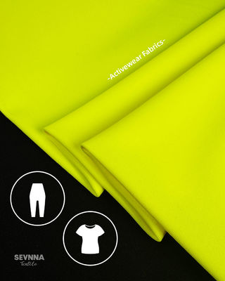 Tecido de poliéster espandêx amarelo de largura 152 cm com alta elasticidade