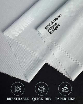 68% COLD Nylon RB 3% Nylon 29% Lycra Material Detalhes em tecido Lycra reciclado para roupas duráveis e confortáveis