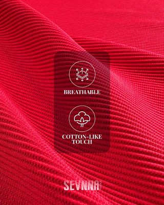Vermelho 265-270gm Estilo Atlético Activwear Tecido de tricô para negócios de vestuário