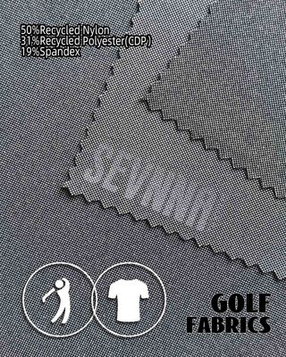 Tecido de malha dupla 220gsm 50% Nylon reciclado 31% Poliéster reciclado 19% Elastano para produtos versáteis e ecológicos