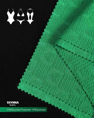 Tecido de natação texturizado de alta retenção de forma Alternativas 91% Poliéster reciclado 9% Spandex com garantia