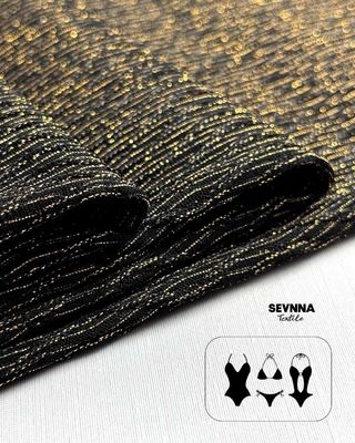 Tecido de roupa de banho ecológico resistente ao cloro com 69% de nylon reciclado, 20% de lurex e 11% de spandex