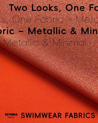 Tecido de malha dupla com peso de 230gsm com Nylon Reciclado e Acabamento Metálico para Verão e Outono