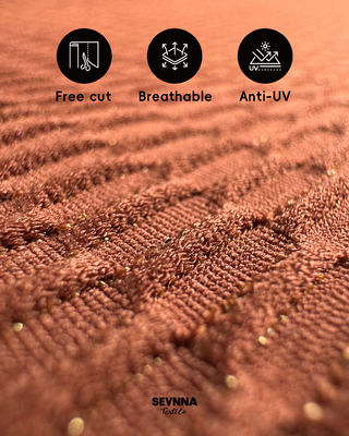 Tecido de natação texturizado premium com 130cm de largura, 250gsm de peso e composição de nylon reciclado para swimwear de alto desempenho