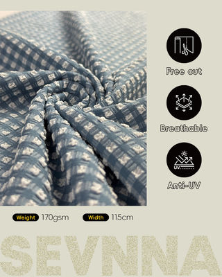 Tecido de natação texturizado premium com 115cm de largura, peso de 170gsm e padrão texturizado elegante para roupa de banho