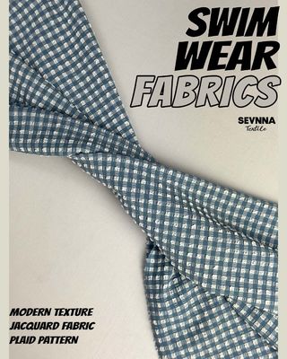 Tecido de natação texturizado premium com 115cm de largura, peso de 170gsm e padrão texturizado elegante para roupa de banho
