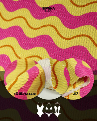 Tecido de roupa de banho reciclado ecológico com 78% nylon reciclado, 5% prata metálica e 17% elastano