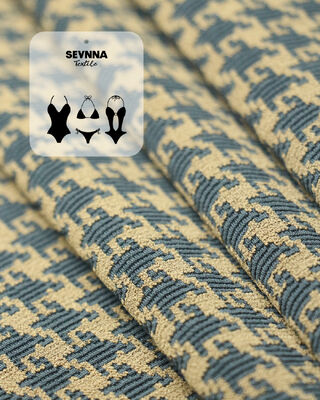 Tecido de natação texturizado de secagem rápida com peso de 370gsm e largura de 135cm para swimwear de alto desempenho