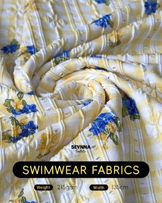 Tecido de natação texturizado de alta resistência ao cloro com 92% de nylon reciclado + 8% de spandex e 215gm de peso para roupas de banho duráveis