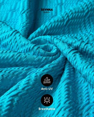 Tecido de natação texturizado UPF 50+ com alta resistência ao cloro e 93% de nylon reciclado para roupas de banho duráveis