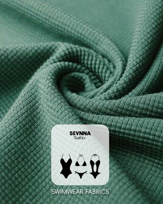 Tecido de Natação Texturizado de Alta Elasticidade com 95% Algodão Orgânico e 5% Elastano para Alta Resistência à Cor