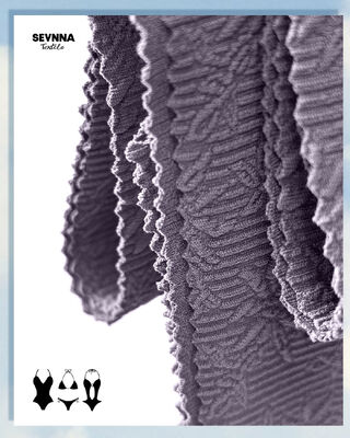 Tecido de natação texturizado 320gsm com proteção UV 50+ e alta resistência ao cloro para trajes de banho duráveis