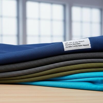 UPF 50+ Máquina de alongamento de 4 vias Tecidos de corrida laváveis para roupas confortáveis duráveis