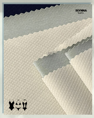 Tecido de tricô duplo de estilo jacquard de poliéster reciclado de 260 gm para produtos têxteis confortáveis e duráveis