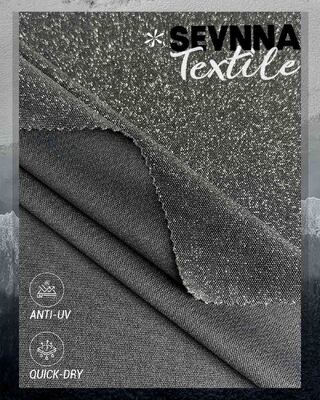 79% Nylon 12% Lurex Prateado 9% Elastano Tecido Elástico com Capacidade de Fornecimento de 80000 M por Dia e Toque Macio e Confortável