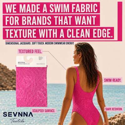 Tecido para moda praia 310GSM UPF 50+ de Nylon e Spandex Reciclado Texturizado RN-2776
