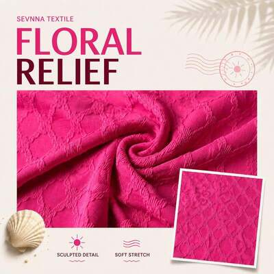 Tecido para moda praia 310GSM UPF 50+ de Nylon e Spandex Reciclado Texturizado RN-2776