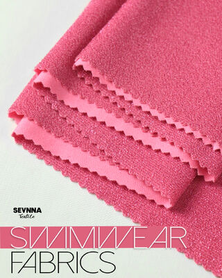 Tecido de roupa de banho ecológico com 150cm de largura, Lurex prateado e certificado GRS para roupa de banho sustentável