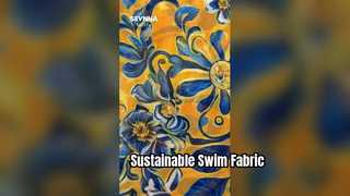 Tecido de roupa de banho reciclado de 140 g/m2 com conforto de secagem rápida e excelente elasticidade para natação sustentável